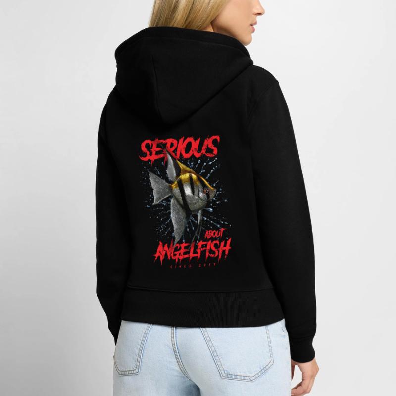 Ernsthaft mit Diskusfischen seit 2017 Frauen Premium Bio Zip Hoodie