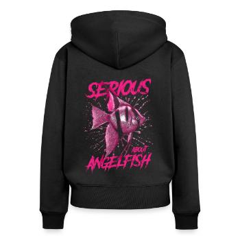 Ernsthaft über Altum Kaiserfisch Fish Keeper - Frauen Premium Bio Zip Hoodie - Schwarz - Hinten - Julia (174cm)