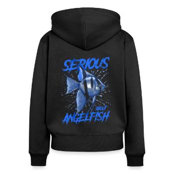 Ernsthaft über Altum Kaiserfisch Fish Keeper - Frauen Premium Bio Zip Hoodie - Schwarz - Hinten - Julia (174cm)