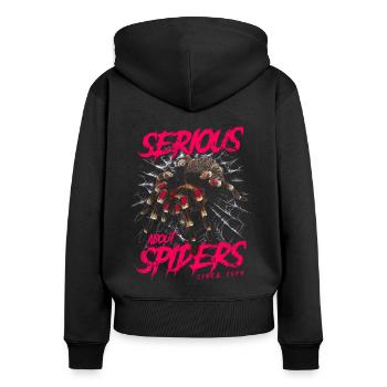 Ernsthaft über Spinnen Haustier Vogelspinne Geboren 1949 - Frauen Premium Bio Zip Hoodie - Schwarz - Hinten - Julia (174cm)