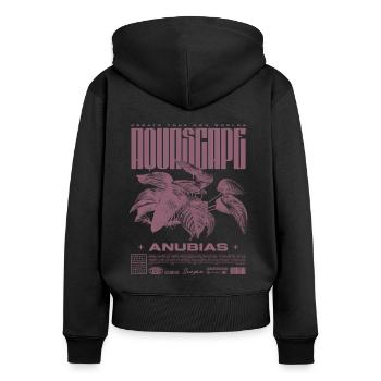 Aquascaping Anubias Aquatic Plant Fischhalter - Frauen Premium Bio Zip Hoodie - Schwarz - Hinten - Julia (174cm)