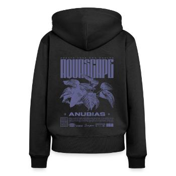 Aquascaping Anubias Aquatic Plant Fischhalter - Frauen Premium Bio Zip Hoodie - Schwarz - Hinten - Julia (174cm)