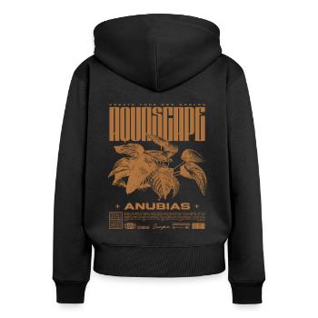 Aquascaping Anubias Aquatic Plant Fischhalter - Frauen Premium Bio Zip Hoodie - Schwarz - Hinten - Julia (174cm)