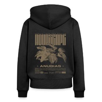 Aquascaping Anubias Aquatic Plant Fischhalter - Frauen Premium Bio Zip Hoodie - Schwarz - Hinten - Julia (174cm)