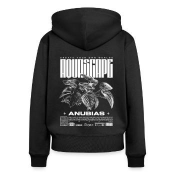 Aquascaping Anubias Aquatic Plant Fischhalter - Frauen Premium Bio Zip Hoodie - Schwarz - Hinten - Julia (174cm)