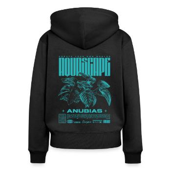 Aquascaping Anubias Aquatic Plant Fischhalter - Frauen Premium Bio Zip Hoodie - Schwarz - Hinten - Julia (174cm)