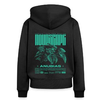 Aquascaping Anubias Aquatic Plant Fischhalter - Frauen Premium Bio Zip Hoodie - Schwarz - Hinten - Julia (174cm)
