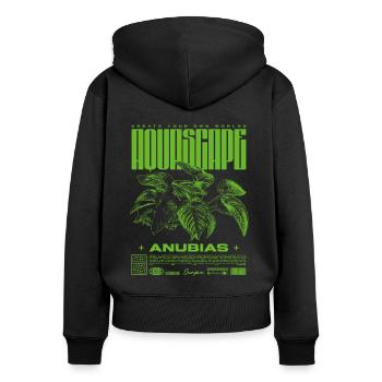Aquascaping Anubias Aquatic Plant Fischhalter - Frauen Premium Bio Zip Hoodie - Schwarz - Hinten - Julia (174cm)