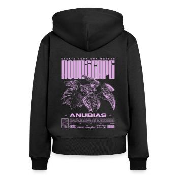 Aquascaping Anubias Aquatic Plant Fish Keeper - Women's Premium Organic Zip Hoodie - black - Back - Julia (174cm)