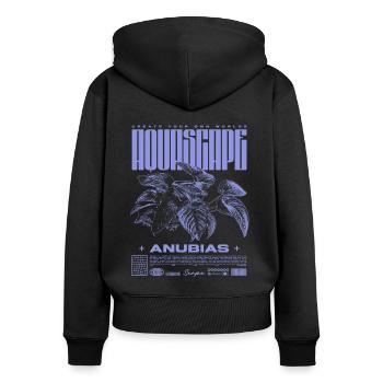 Aquascaping Anubias Aquatic Plant Fischhalter - Frauen Premium Bio Zip Hoodie - Schwarz - Hinten - Julia (174cm)