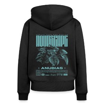 Aquascaping Anubias Aquatic Plant Fischhalter - Frauen Premium Bio Zip Hoodie - Schwarz - Hinten - Julia (174cm)
