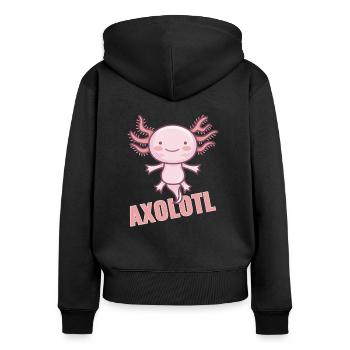Axolotl Pet Lovers Gift - Women's Premium Organic Zip Hoodie - black - Back - Julia (174cm)