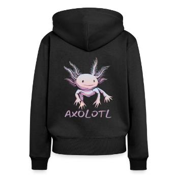 Axolotl Pet Lovers Gift - Women's Premium Organic Zip Hoodie - black - Back - Julia (174cm)