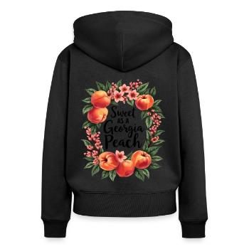 Süß wie ein Georgia Pfirsich Mädchen aus Südgeorgien - Frauen Premium Bio Zip Hoodie - Schwarz - Hinten - Julia (174cm)