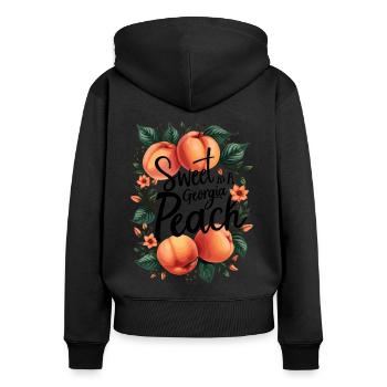 Douce comme une fille du sud de la pêche de Géorgie - Sweat à capuche zippé Premium bio Femme - noir - Dos - Julia (174cm)