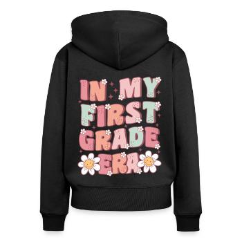 In My First Grade Era Groovy 1st Grade - Women's Premium Organic Zip Hoodie - black - Back - Julia (174cm)