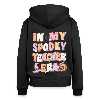 In My Spooky Teacher Era Halloween - Women's Premium Organic Zip Hoodie - black - Back - Julia (174cm)