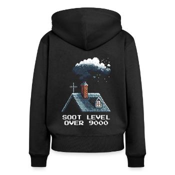 Schornsteinfeger Rußlevel Retro Pixel Art Gaming - Frauen Premium Bio Zip Hoodie - Schwarz - Hinten - Julia (174cm)