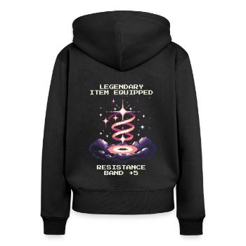 Occupational Therapy Theraband Training Healing Retro - Women's Premium Organic Zip Hoodie - black - Back - Julia (174cm)