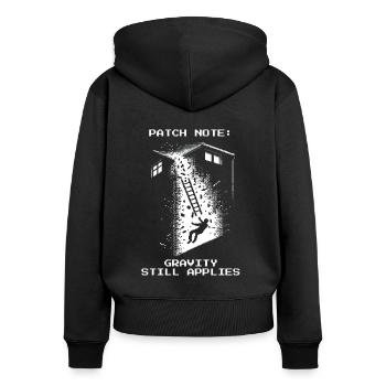 Chimney Sweep Gravity Roof Retro Pixel Art - Women's Premium Organic Zip Hoodie - black - Back - Julia (174cm)