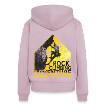 Klettern Escalade Sportklettern - Frauen Premium Bio Zip Hoodie - Altrosa - Hinten - Julia (174cm)