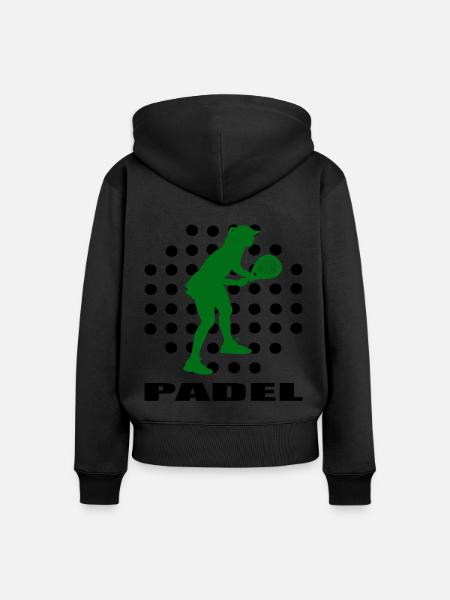 Padel - Frauen Premium Bio Zip Hoodie - Schwarz