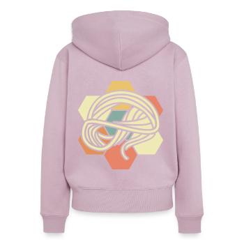 Spaghetti nouilles - Sweat à capuche zippé Premium bio Femme - rose poudré - Dos - Julia (174cm)