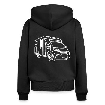 Motorhome semi-integrated - front - contour white - Women's Premium Organic Zip Hoodie - black - Back - Julia (174cm)