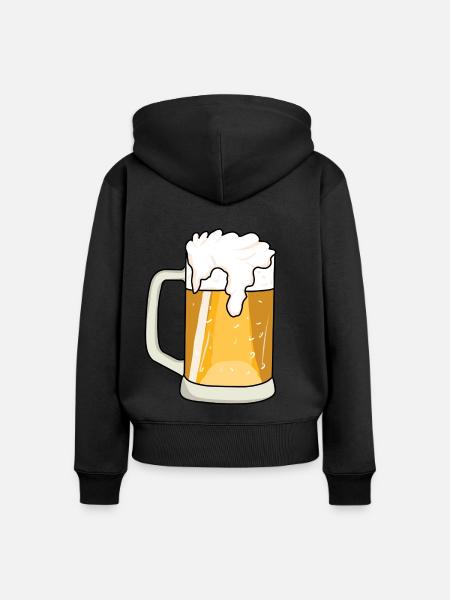Bier - Frauen Premium Bio Zip Hoodie - Schwarz