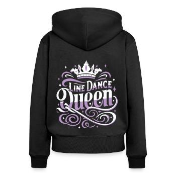 Line Dancing Line Dance Queen Frauen - Frauen Premium Bio Zip Hoodie - Schwarz - Hinten - Julia (174cm)