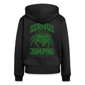 Serious About Jumping Spiders Pet Spider Owner - Women's Premium Organic Zip Hoodie - black - Back - Julia (174cm)