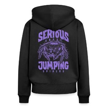 Serious About Jumping Spiders Pet Spider Owner - Women's Premium Organic Zip Hoodie - black - Back - Julia (174cm)