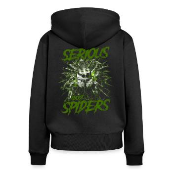 Serious About Jumping Spiders Pet Spider Owner - Women's Premium Organic Zip Hoodie - black - Back - Julia (174cm)