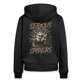 Serious About Jumping Spiders Pet Spider Owner - Women's Premium Organic Zip Hoodie - black - Back - Julia (174cm)