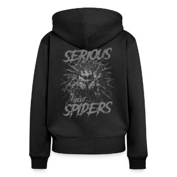 Serious About Jumping Spiders Pet Spider Owner - Women's Premium Organic Zip Hoodie - black - Back - Julia (174cm)