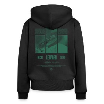 Leopard Gecko Reptile Keeper Streetwear - Women's Premium Organic Zip Hoodie - black - Back - Julia (174cm)