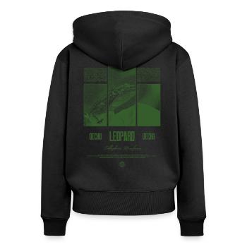 Leopard Gecko Reptile Keeper Streetwear - Women's Premium Organic Zip Hoodie - black - Back - Julia (174cm)