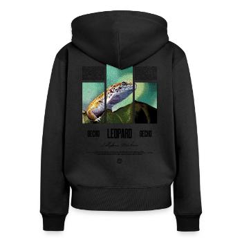Leopard Gecko Reptile Keeper Streetwear - Women's Premium Organic Zip Hoodie - black - Back - Julia (174cm)