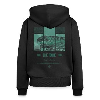 Blue Tongue Skink Reptile Keeper Streetwear - Frauen Premium Bio Zip Hoodie - Schwarz - Hinten - Julia (174cm)
