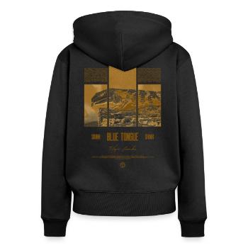 Blue Tongue Skink Reptile Keeper Streetwear - Frauen Premium Bio Zip Hoodie - Schwarz - Hinten - Julia (174cm)