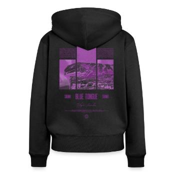 Blue Tongue Skink Reptile Keeper Streetwear - Frauen Premium Bio Zip Hoodie - Schwarz - Hinten - Julia (174cm)