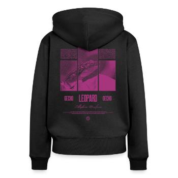 Leopard Gecko Reptile Keeper Streetwear - Women's Premium Organic Zip Hoodie - black - Back - Julia (174cm)