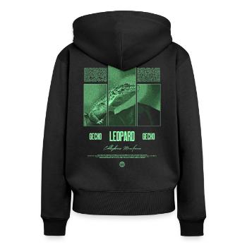 Leopard Gecko Reptile Keeper Streetwear - Women's Premium Organic Zip Hoodie - black - Back - Julia (174cm)