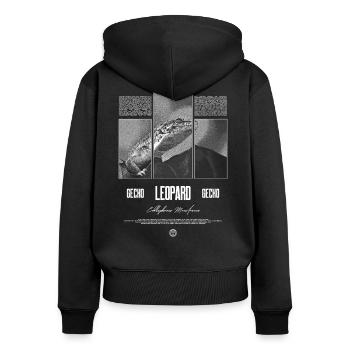 Leopard Gecko Reptile Keeper Streetwear - Women's Premium Organic Zip Hoodie - black - Back - Julia (174cm)