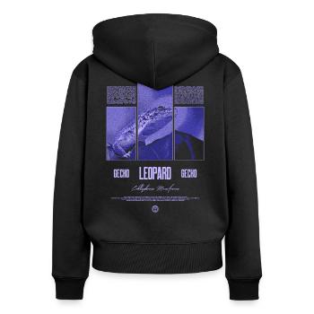 Leopard Gecko Reptile Keeper Streetwear - Women's Premium Organic Zip Hoodie - black - Back - Julia (174cm)