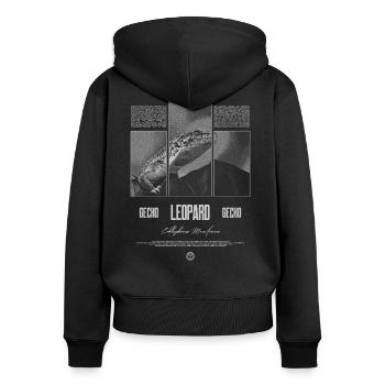 Leopard Gecko Reptile Keeper Streetwear - Women's Premium Organic Zip Hoodie - black - Back - Julia (174cm)