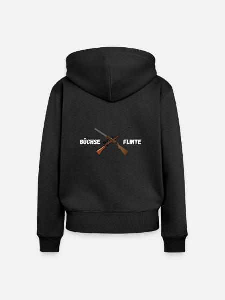 Jagen Büchse Flinte - Frauen Premium Bio Zip Hoodie - Schwarz