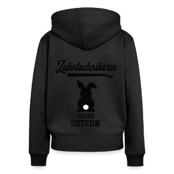 Zahntechnikerin Ostern Geschenk Zahnarzt Praxis - Frauen Premium Bio Zip Hoodie - Schwarz - Hinten - Julia (174cm)