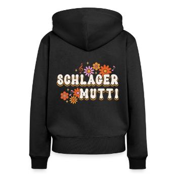 Schlager Mutti Schlager Party Fan Kostüm - Frauen Premium Bio Zip Hoodie - Schwarz - Hinten - Julia (174cm)