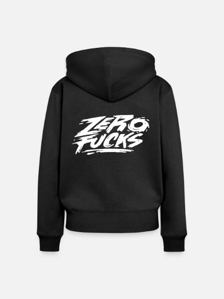 Zero Fucks - Frauen Premium Bio Zip Hoodie - Schwarz